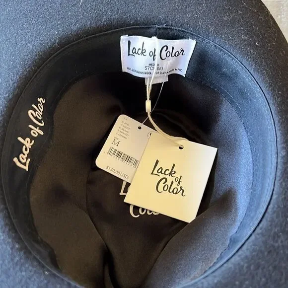 Free People x Lack of Color Melodic Black Felt Fedora Size  display picture 2